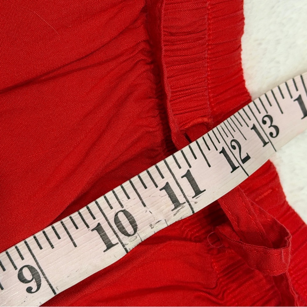 NWT  Athleta Womens Small Paradise Linen Blend Wide Leg Pant Red Drawstring - Picture 13 of 13